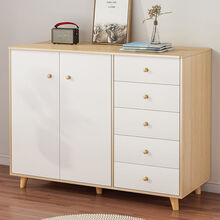 普派斗柜家用储物柜现代简约抽屉收纳柜卧室多功能床前边柜子 两门五抽 120**38*89cm