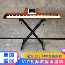海蒂诗 电钢琴便携式88键重锤初学者儿童电子钢琴成人专业电钢考级智能数码钢琴幼儿园家用练习 B-101棕色-配重力度-单踏-X架-礼包-配琴包
