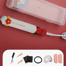 乾越卷发棒迷你夹板女便携式直卷两用卷发棒迷小型拉直板夹刘海神器熨板直发 象牙白【收纳盒+9件套】