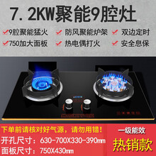 日本樱花草家用煤气灶双灶嵌入式灶具天然气猛火灶台式液化气燃气灶 7.2KW九头鸳鸯(款)双定时 大面板750*43 液化气