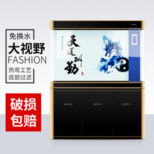 【送货+上门安装】博宇龙鱼缸底滤 免换水懒人生态客厅家用中大型水族箱 下滤配过滤材料 钛金加黑  EAF-1200:1200*400*1460