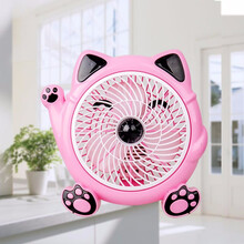 悦静风扇卡通小电风扇迷你学生宿舍床上台式办公室家用插电可爱小风扇 招财猫 自带线1.5米
