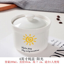 炖汤盅陶瓷带盖隔水炖盅家用炖罐内胆蒸汤盅燕窝补品鱼翅甜品小炖盅 4英寸炖盅--阳光