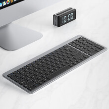 BOW航世 HW198D 无线键盘鼠标套装 商务办公键鼠套装超薄静音 可充电台式电脑笔记本男女生通用 2.4G无线充电单键盘【灰黑】