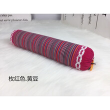 肩颈护胫黄豆枕头颈椎枕修复颈椎专用脊椎反弓病人圆柱富贵包-花睡神 枚红色黄豆圆枕
