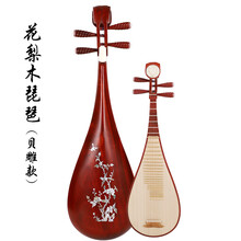 京炫（JINGXUAN)红木琵琶乐器初学者入门儿童成人小琵琶琴包花梨木学生教学 花梨木/贝雕款/成人/备注图