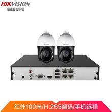 海康威视（HIKVISION）摄像头监控设备套装 2路带1T硬盘 200万网络智能球机 红外夜视 网线供电 2DC4223IW-DE