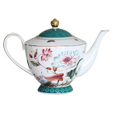 安娜16点骨瓷咖啡杯欧式小奢华精致英式下午茶茶具套装陶瓷咖啡具 茶壶-春风燕语