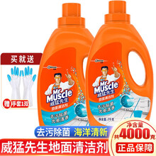 威猛先生地面清洁剂海洋清新去污光亮清香木地板大理石不锈钢清洁家用地板清洁除垢2kg*2瓶瓷砖清洗剂