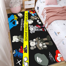儿童房地毯宝宝爬行垫卡通卧室少女满铺房间茶几床边地毯客厅家用生日礼物抖音网红同款 芝麻街-家族 40*120cm