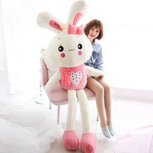61节毛绒玩具小白兔子公仔布娃娃可爱睡觉抱枕大白兔女孩玩偶生日礼物六一儿童节礼物 粉色睁眼兔 80厘米