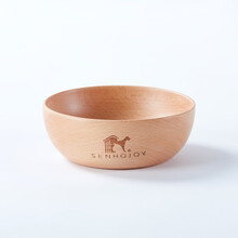 尚昊佳 猫粮狗粮实木碗德国进口榉木狗粮猫粮碗实木猫家具96822L 榉木碗L-直径18CM