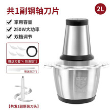 FEDAIR多功能绞肉机家用电动绞馅机厨房搅拌机小型碎肉机辣椒蒜末绞菜机 升级2升容量全钢+双速 共三套刀+