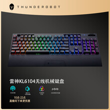 雷神（ThundeRobot）无线机械键盘KL6104 104键全尺寸 炫彩混光 电竞游戏机械键盘 104键-无线-青轴