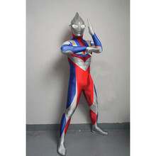 万圣节儿童奥特曼衣服抖音 COS表演赛罗欧布迪迦男童奥特曼连体衣 成人款迪迦紧身衣+硅胶发光头套 XL