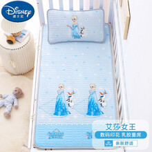 迪士尼大牌品质新品婴儿床褥床垫软垫幼儿园午睡儿童褥子小孩迪士尼床天然乳胶冰丝凉席新生宝宝床软席透气可 1616艾莎女王 60*120cm(凉席+枕套)
