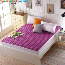 殿若（DIANRUO）四季可机洗薄款垫床护垫榻榻米防滑保护垫薄床垫单人双人床垫 紫色 90x200cm