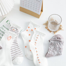 孕妇袜子夏季松口产妇中筒月子袜夏天薄款产后女七月份7长筒8 【水果袜】5双装 均码(肤 松口不勒脚)