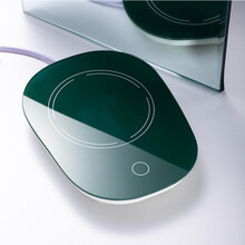 陶瓷马克杯 礼盒装暖暖杯 恒温加热杯垫 55度暖暖杯亿德浦 墨绿色-单杯垫 一台