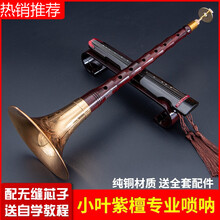 乐贝姿 印度小叶紫檀唢呐乐器全套纯铜演奏CDEF大号喇叭 紫檀升C+3个哨+哨盒+硅油