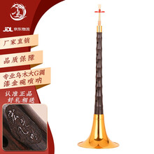 宏艺凤鸣（HongYiFengMing）唢呐乐器全套初学者成人专业演奏高档乌木音调齐全纯铜大小号 专业乌木大G漆金碗+14大豪礼