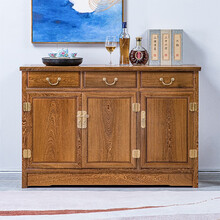 寻古红木家具非洲鸡翅木（学名：非洲崖豆木）储物柜实木新中式厨房餐边柜入户玄关柜卧室收纳柜O  长128*宽42*高86cm