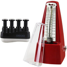 Bonmusica机械节拍器钢琴古筝小提琴吉他架子鼓乐器通用打拍子节奏器 红色+指力器