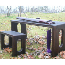 烧桐木古琴桌 榫卯一体老师专用古琴桌 共鸣桌 古琴桌凳 桌+凳