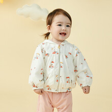 PawinPaw卡通小熊童装2021年新款春季女宝宝外套连帽印花防风保暖 Ivory米白色/39 110cm