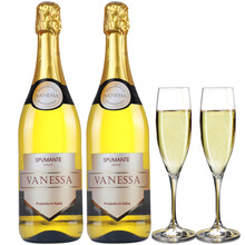 超市	【配香槟杯】意大利原瓶进口香槟酒/气泡酒 阿斯蒂起泡酒莫斯卡托格雷尔甜高泡白葡萄酒气泡果酒约会用酒 单支装75cl