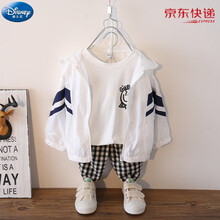 迪士尼(Disney)儿童防晒衣宝宝2021夏季新款防晒服男童外套男孩透气婴儿皮肤衣轻薄空调衫 白色 110