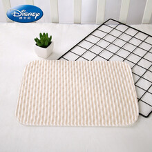 迪士尼官·方网同款（京选优品）婴儿纯棉隔尿垫透气可洗新生儿彩棉尿垫吸水防漏宝宝小号尿片 棕白条纹 1x1cm  25*35十条装