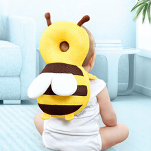 宝宝防摔头部保护垫婴儿学走路儿童学步神器防后摔防撞头枕护头帽Tx. 水晶小蜜蜂+叫叫+横固带(99%顾客选择)