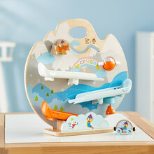 金宝贝hape联名益智儿童玩具冰雪轨道滑车木质拼装滑行男孩女孩