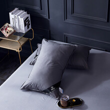 鹅绒枕 出口枕头白鹅绒枕芯五星级酒店单双人枕头一对家用 深灰一对装