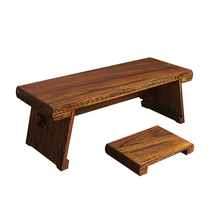 曲漾 古琴桌凳矮便携式实木可拆卸禅意中式仿古共鸣箱古琴桌国学书法 桌凳+桌旗+盖布