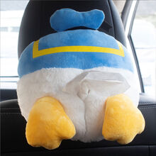 汽车纸巾盒车载挂式地摊纸巾盒挂式可爱唐老鸭米奇公仔抽纸盒车饰品 唐鸭【抽纸一包】