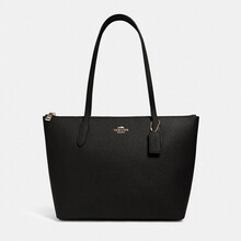 蔻驰 COACH 奢侈品 女士中号手提单肩托特包黑色皮质 4454 IMBLK