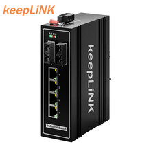 keepLINK KP-9000-45-2FX4TX-SC20 百兆2光4电工业级以太网交换机光纤收发器单模双纤SC接口