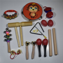 奥尔夫乐器教材幼儿园婴儿童音乐课教具沙锤打击乐器套装组合 红色音乐11件套