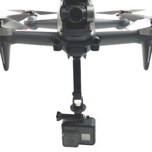 适用于大疆DJI FPV穿越钢化膜眼镜V2传感器纳米保护天线收纳腰带夹背挂电池盒充电宝供电线机配件 FPV下挂载支架3D打印