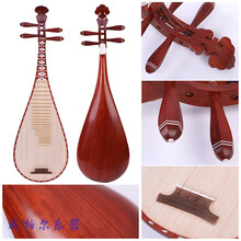 琵琶乐器初学入门儿童琵琶演奏款专业考级教学红花梨琵琶乐器 红花梨凤尾头相圈贝雕琵琶
