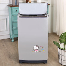 洗衣罩适用美的小天鹅松下洗衣机罩波轮全自动上开滚筒防水防晒套子 银色小猫(牛津布/带进水口) (加大)波轮上开口7.5-9公斤