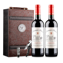 超市	【送礼臻品】法国原瓶进口红酒 曼妥思系列庄园干红葡萄酒 送礼礼盒装750ml*2支 都顿（Deodhum）