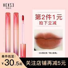 韩熙贞（HEXZE）丝绒雾面哑光唇釉学生保湿唇彩唇蜜口红防水不沾杯不易掉色七夕情人节礼物送女友国货 #S02暴走族「陶土脏橘」