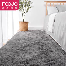 FOOJO 地毯 丝绒客厅地毯飘窗垫 茶几卧室地毯床边毯 80*160cm烟灰色