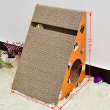 猫抓板磨爪器瓦楞纸猫沙发猫抓垫猫爪板猫咪玩具猫玩具猫咪用品 黄色三角形(猫薄荷)