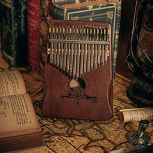 akeshi拇指琴卡林巴琴17音琴初学者kalimba乐器手指钢琴水晶 【护手】17音复古水中花+