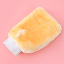 洗车手套加绒擦车手套冬季擦车神器抹布车用手套双面加厚清洁工具 仿羊毛洗车手套-米黄色 两只装