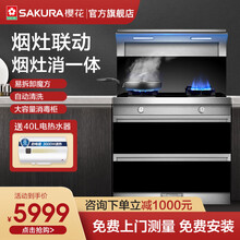 樱花（SAKURA）家用集成灶一体灶带消毒柜侧吸式油烟机燃气灶消毒柜多件套电器组合 BF1001【烟机+灶具+消毒柜】 液化气